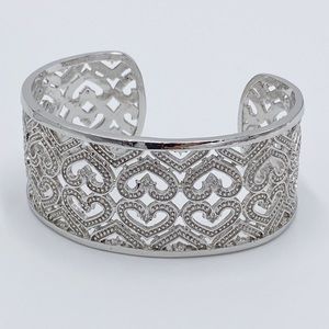 Silver Plated Crystal Cuff Bracelet